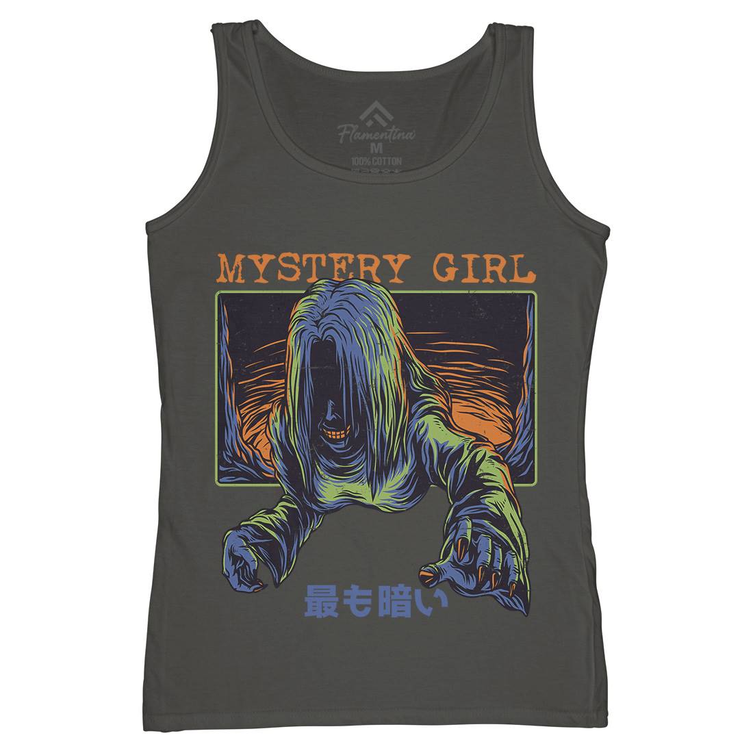 Mystery Girl Womens Organic Tank Top Vest Horror D662