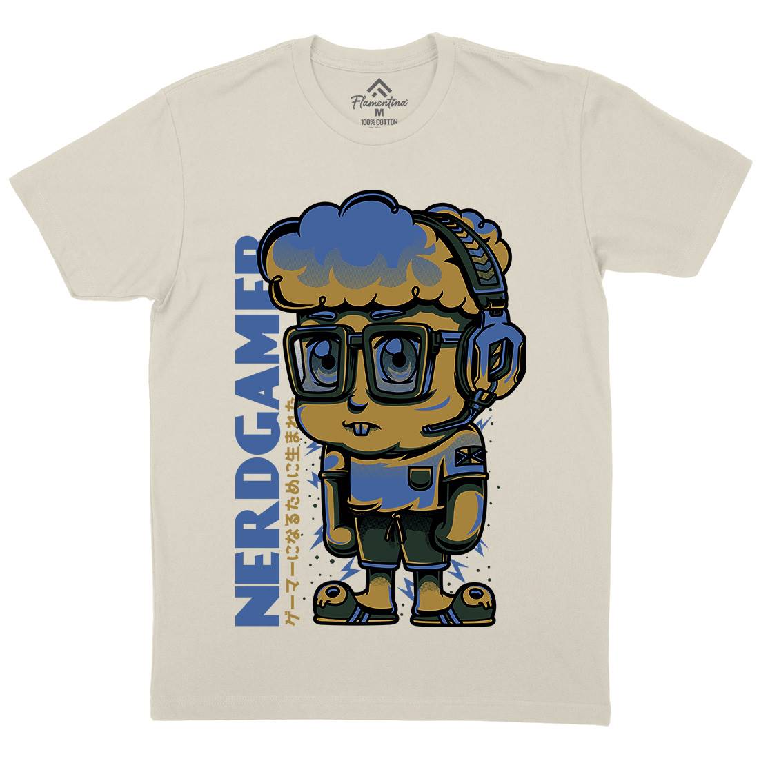 Nerd Gamer Mens Organic Crew Neck T-Shirt Geek D663