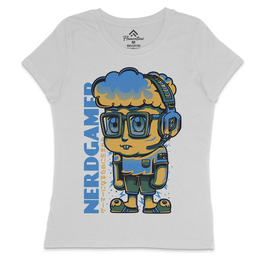 Nerd Gamer Womens Crew Neck T-Shirt Geek D663