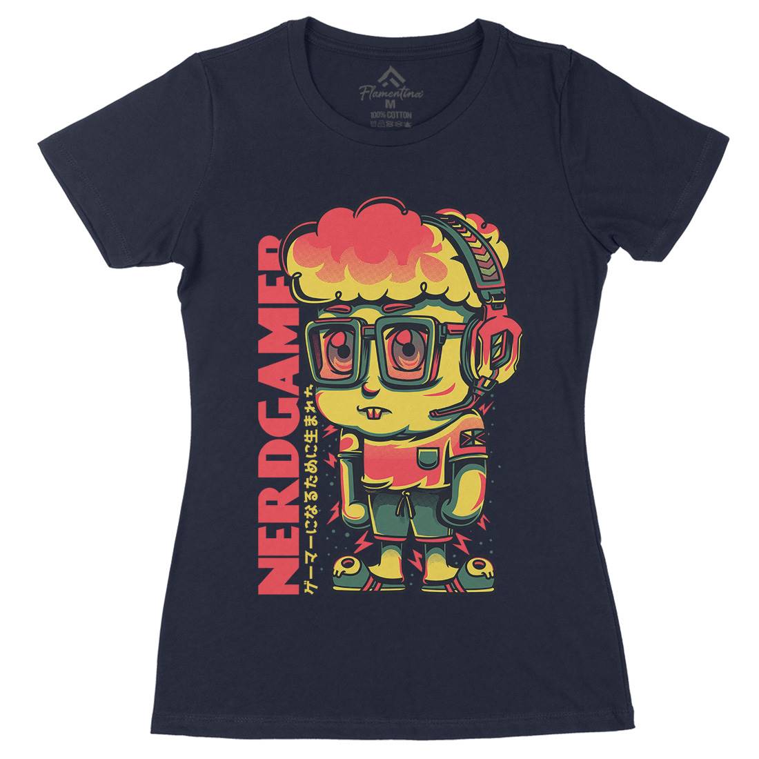 Nerd Gamer Womens Organic Crew Neck T-Shirt Geek D663
