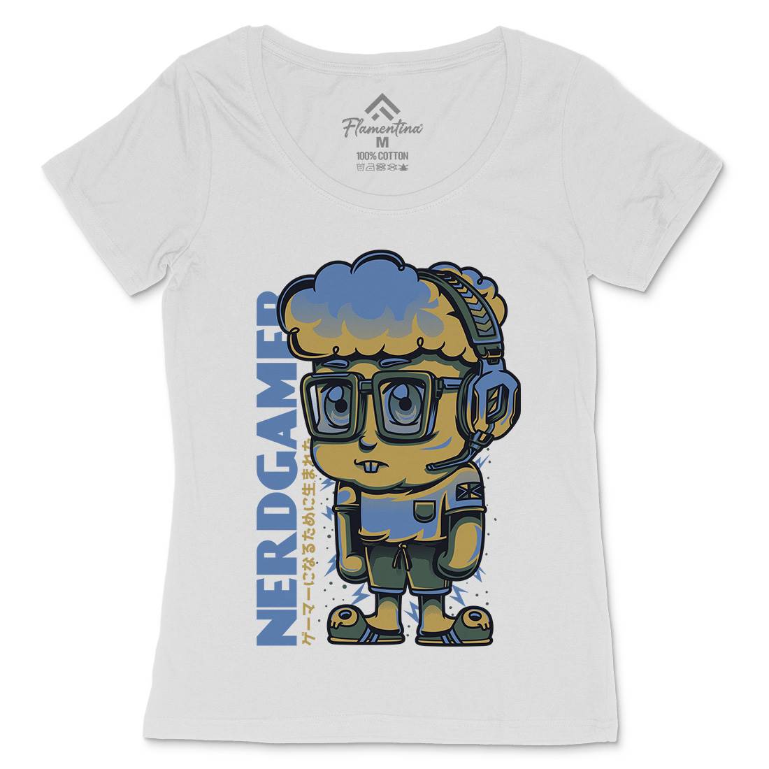 Nerd Gamer Womens Scoop Neck T-Shirt Geek D663