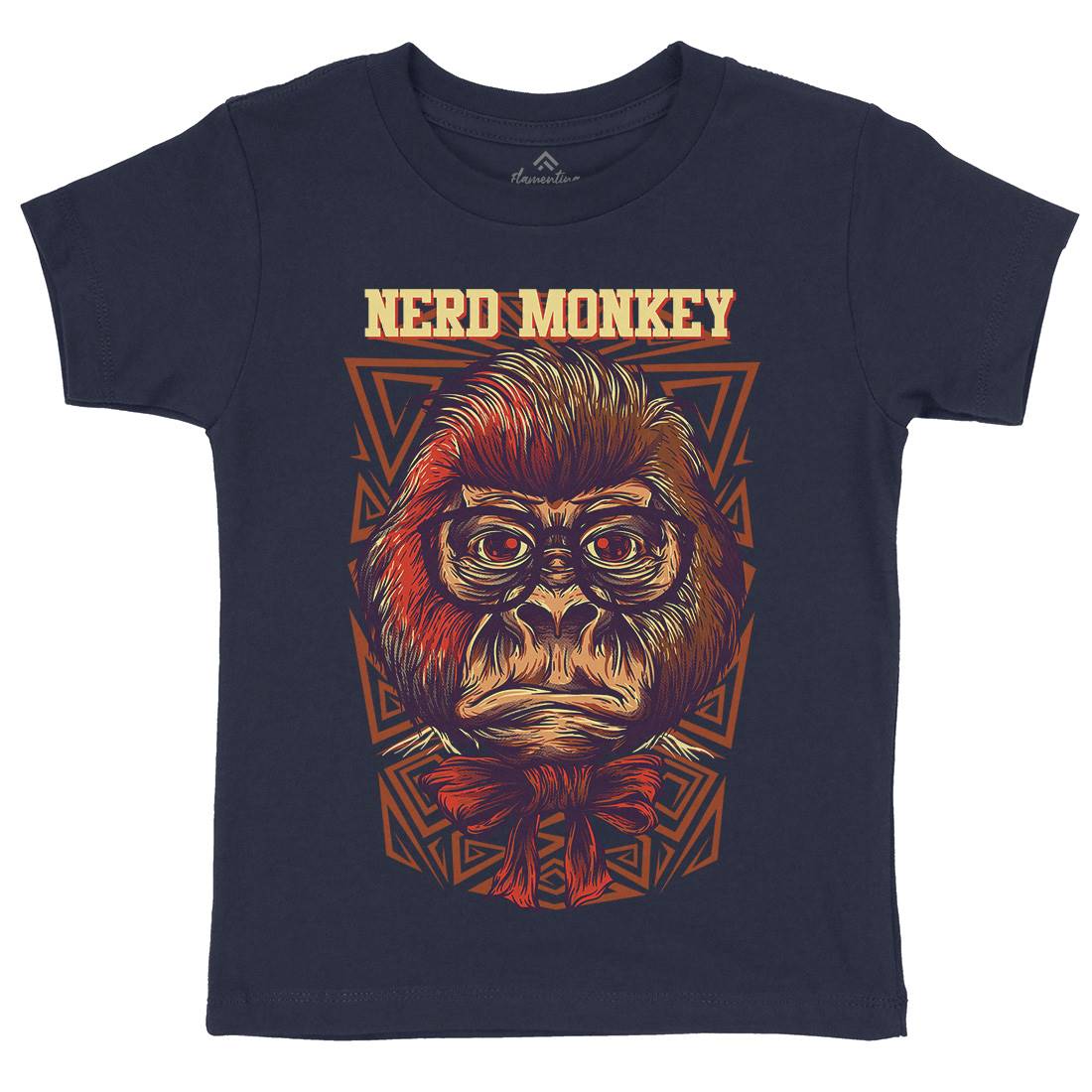 Nerd Monkey Kids Organic Crew Neck T-Shirt Animals D664