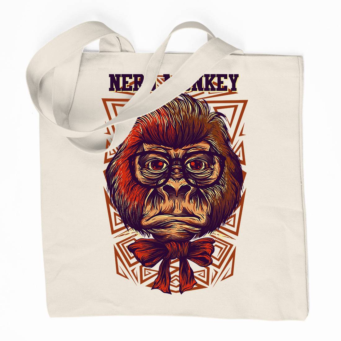 Nerd Monkey Organic Premium Cotton Tote Bag Animals D664