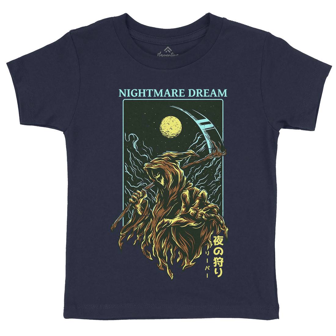 Nightmare Dream Kids Organic Crew Neck T-Shirt Horror D667