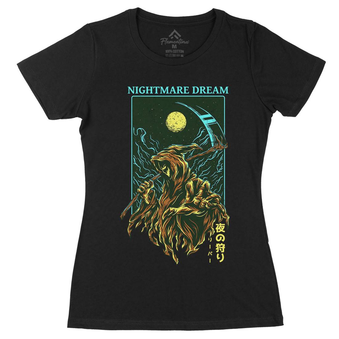 Nightmare Dream Womens Organic Crew Neck T-Shirt Horror D667