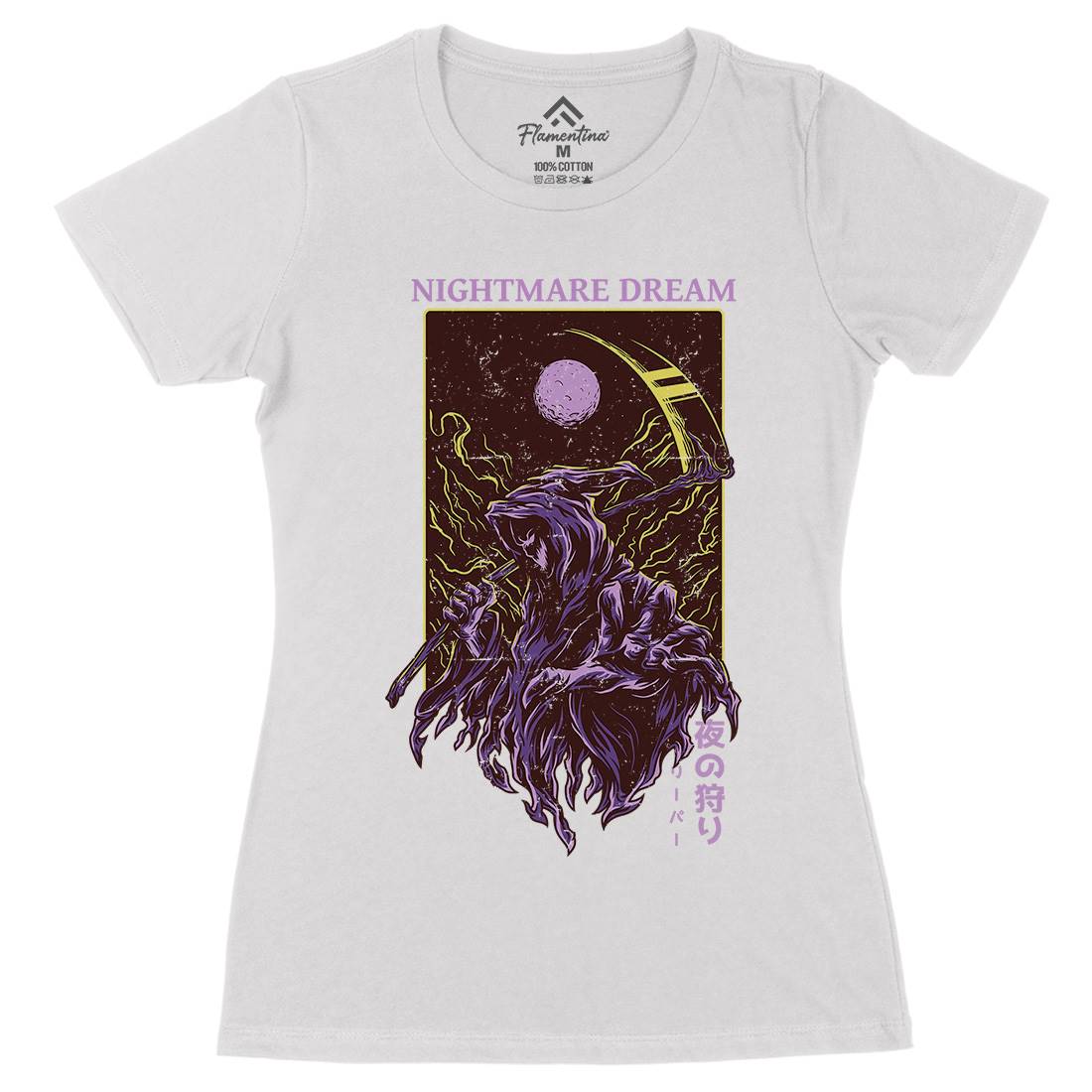 Nightmare Dream Womens Organic Crew Neck T-Shirt Horror D667
