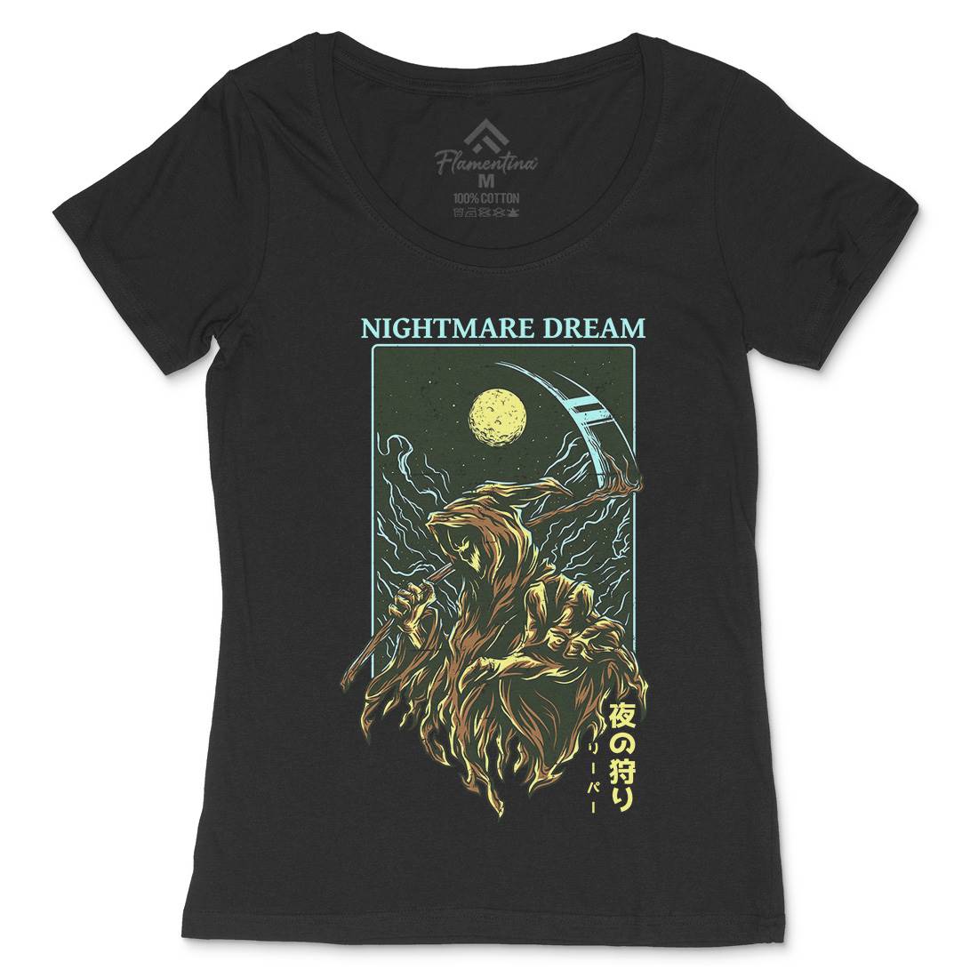 Nightmare Dream Womens Scoop Neck T-Shirt Horror D667