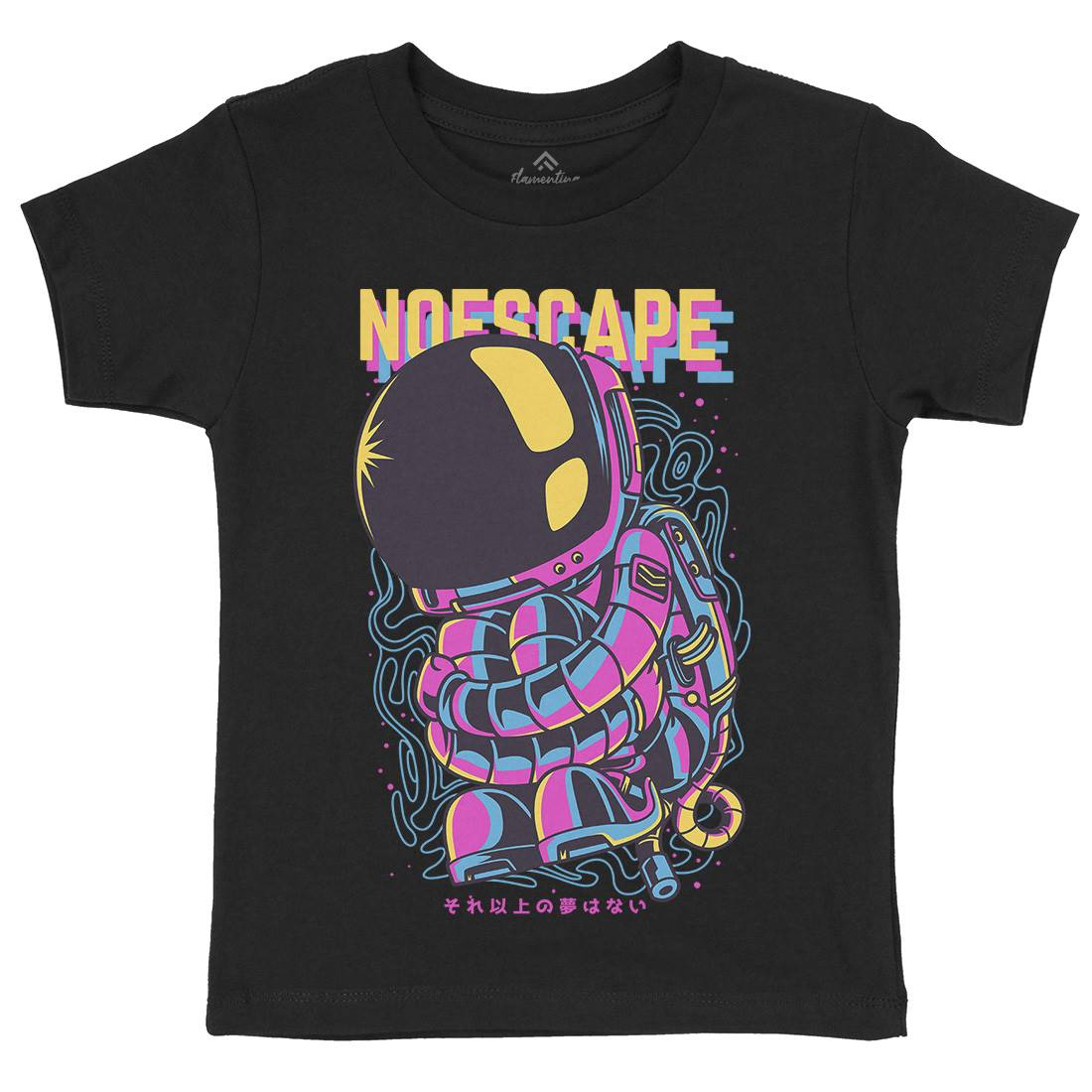 No Escape Kids Organic Crew Neck T-Shirt Space D668