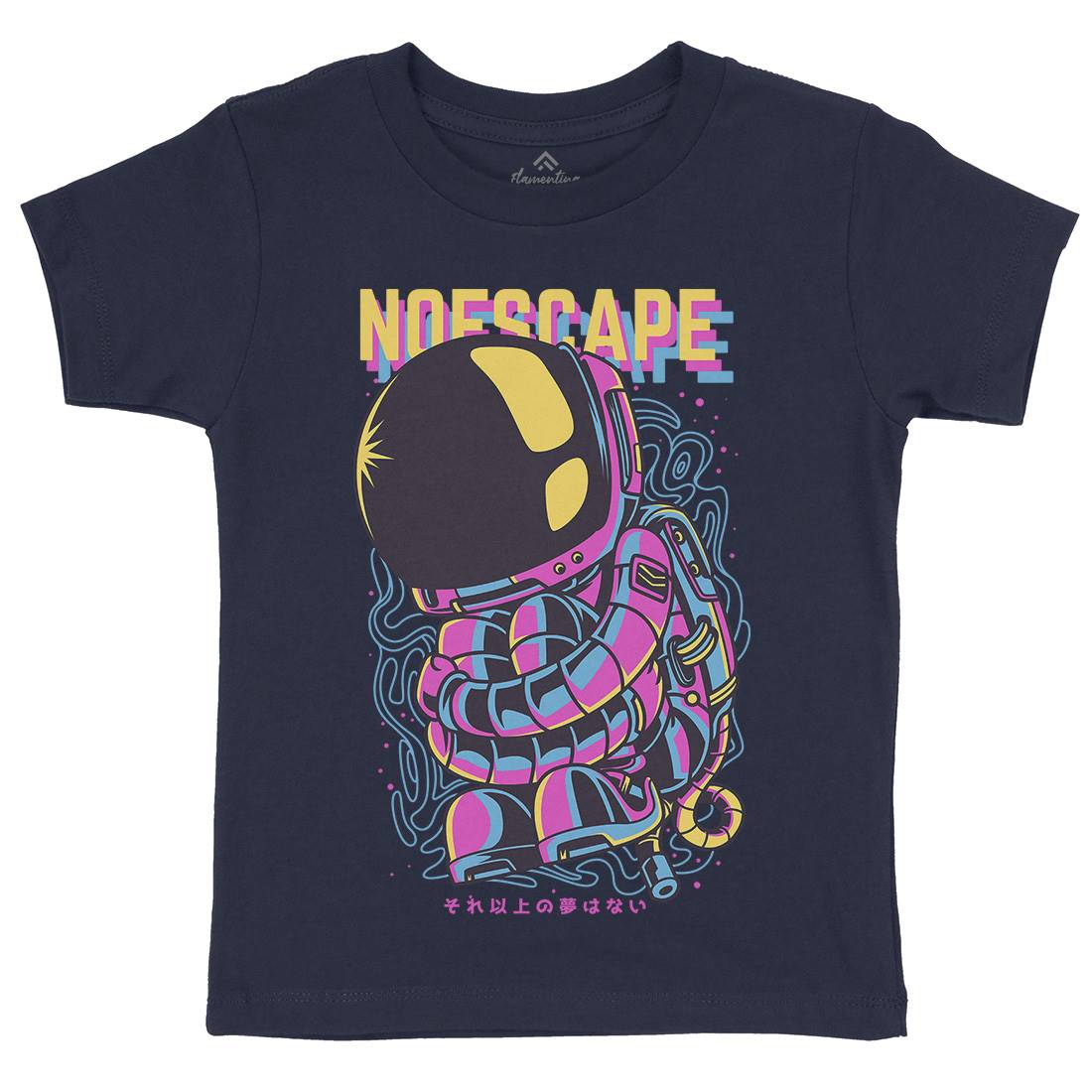 No Escape Kids Organic Crew Neck T-Shirt Space D668