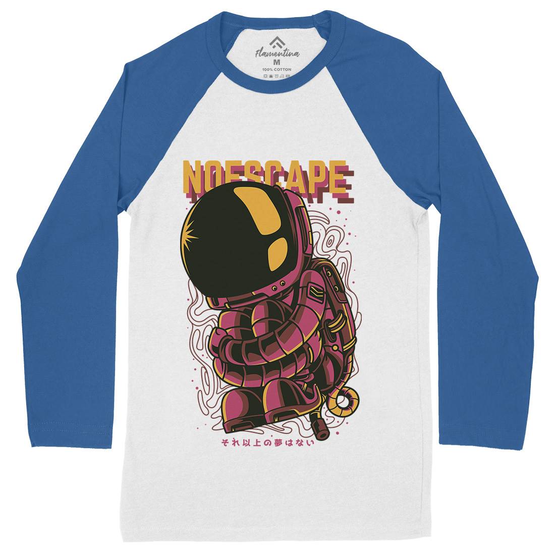 No Escape Mens Long Sleeve Baseball T-Shirt Space D668