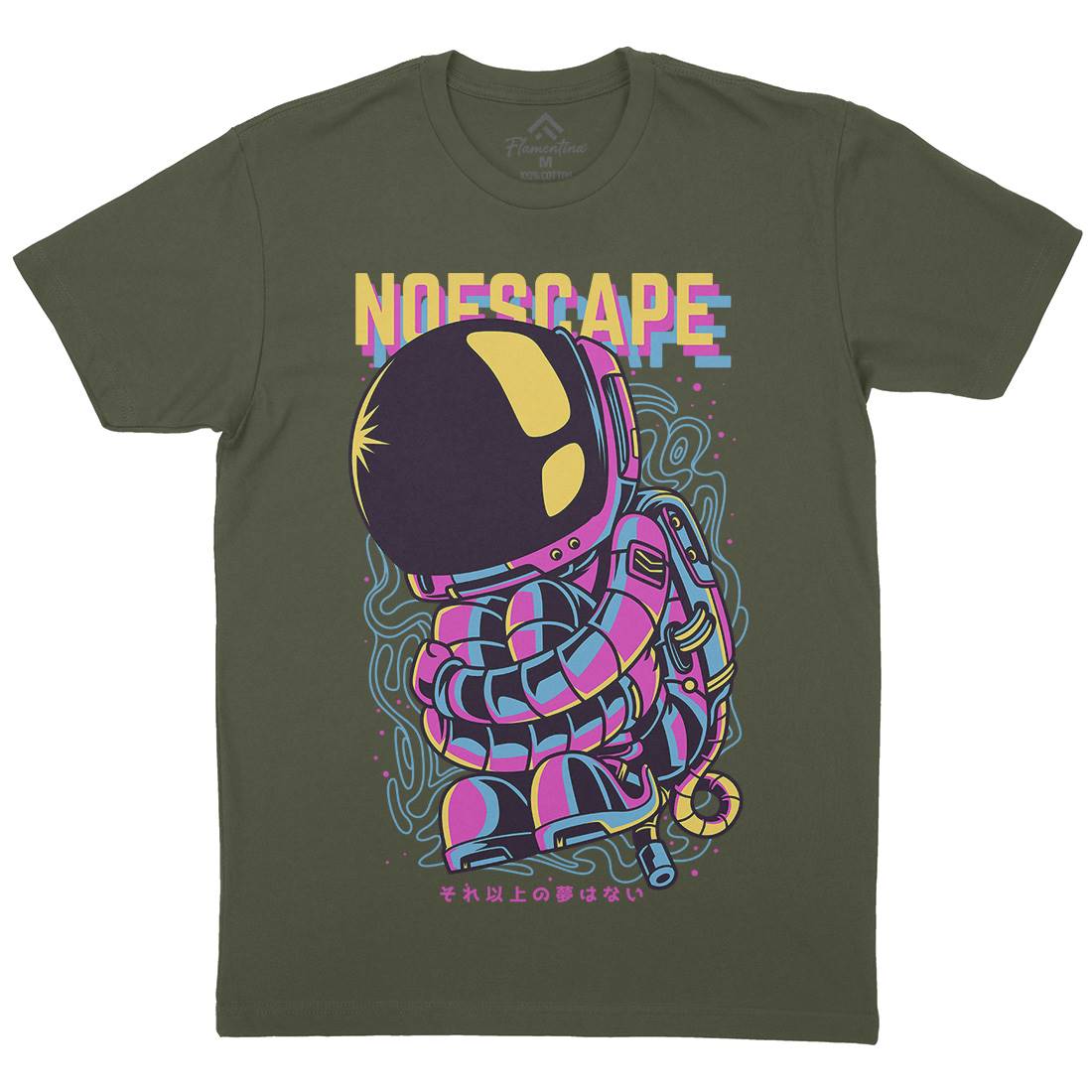 No Escape Mens Organic Crew Neck T-Shirt Space D668