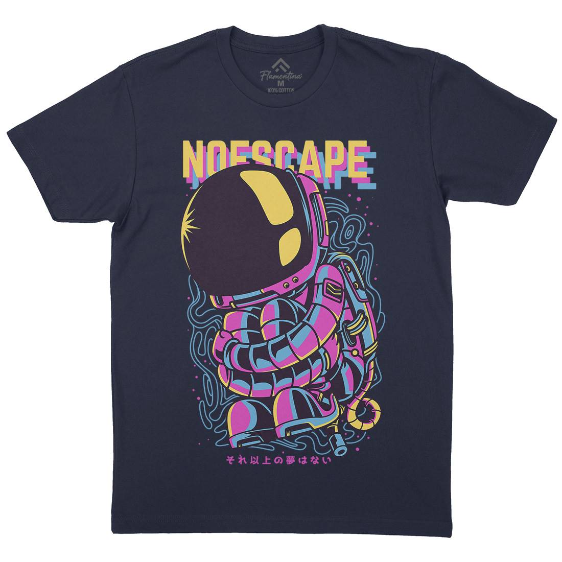No Escape Mens Crew Neck T-Shirt Space D668