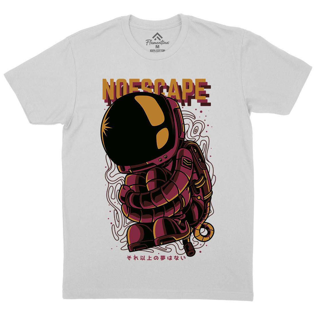 No Escape Mens Crew Neck T-Shirt Space D668