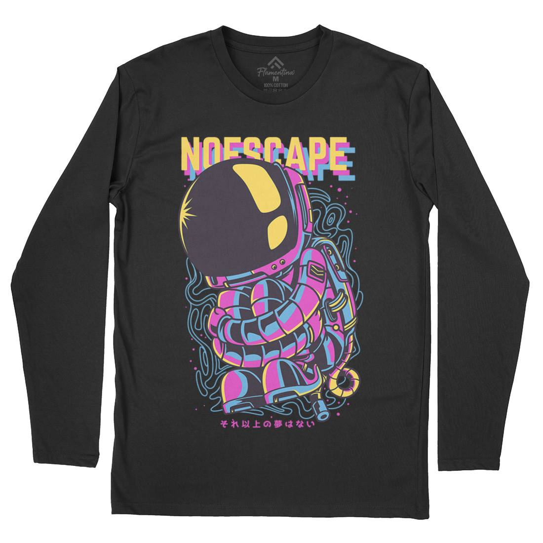 No Escape Mens Long Sleeve T-Shirt Space D668