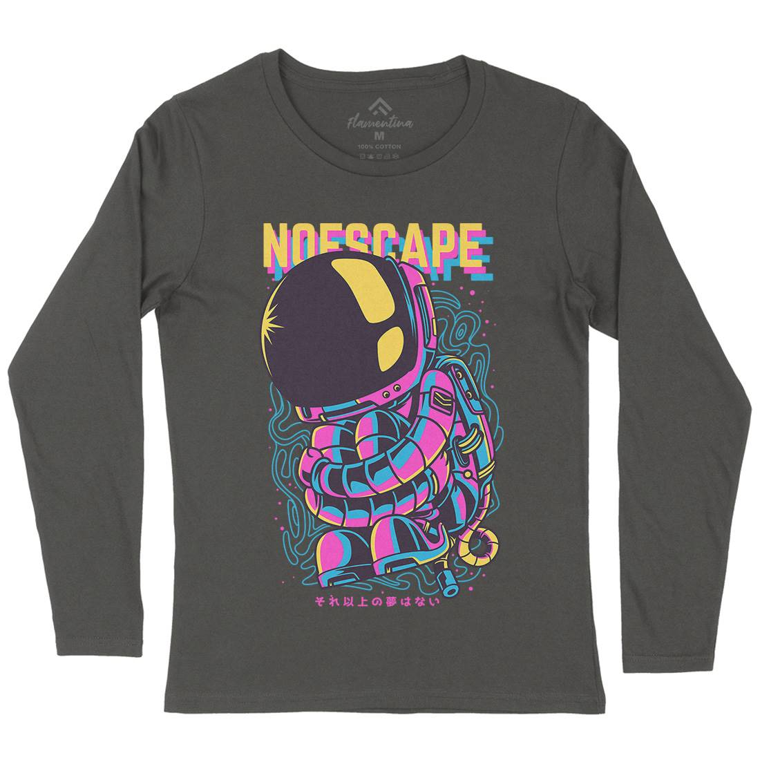 No Escape Womens Long Sleeve T-Shirt Space D668