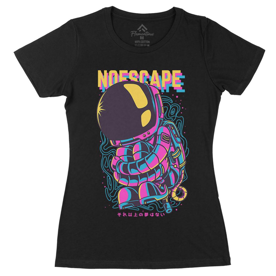 No Escape Womens Organic Crew Neck T-Shirt Space D668