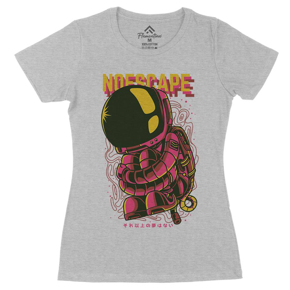 No Escape Womens Organic Crew Neck T-Shirt Space D668