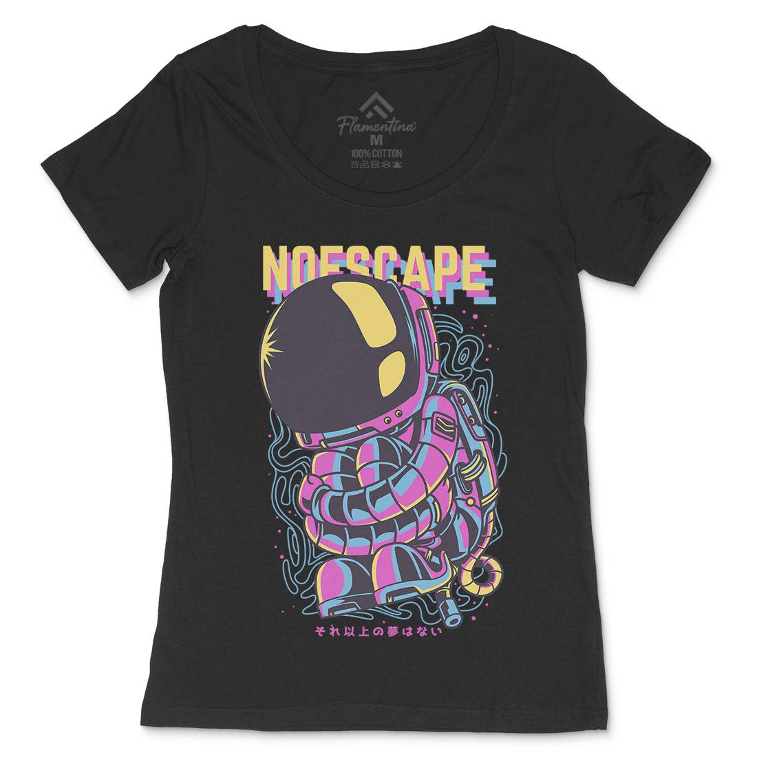 No Escape Womens Scoop Neck T-Shirt Space D668