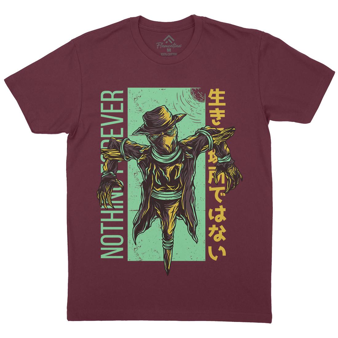 Scarecrow Mens Organic Crew Neck T-Shirt Horror D669