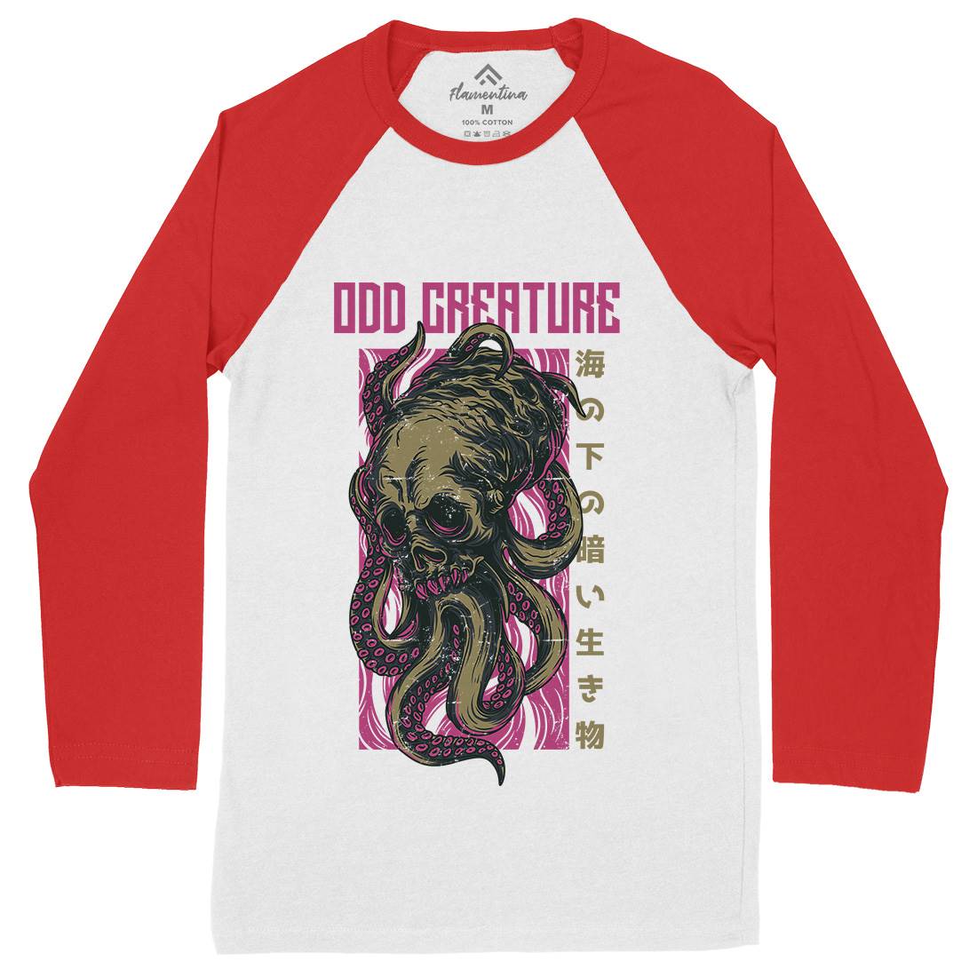 Octopus Mens Long Sleeve Baseball T-Shirt Navy D670