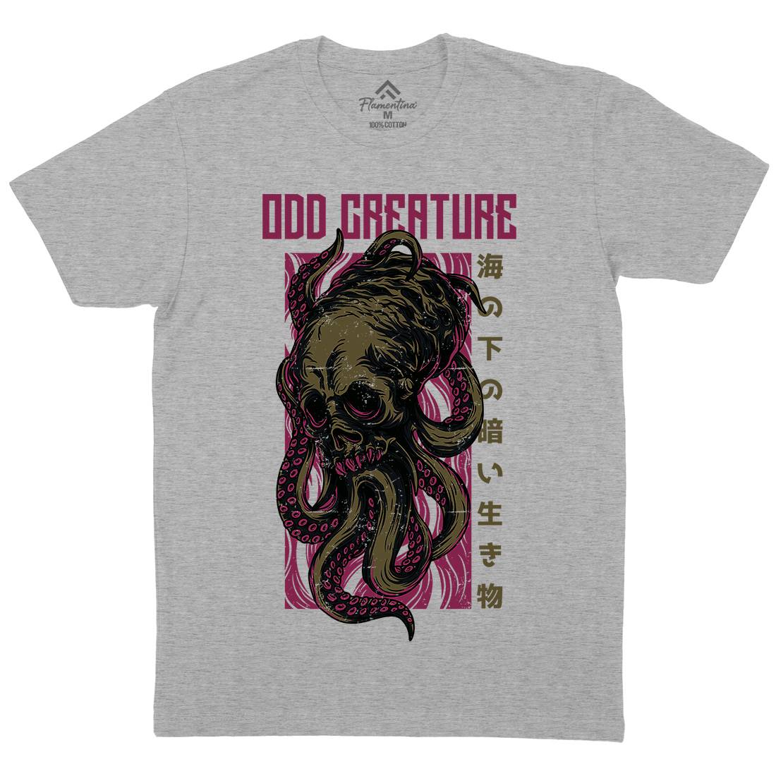 Octopus Mens Organic Crew Neck T-Shirt Navy D670