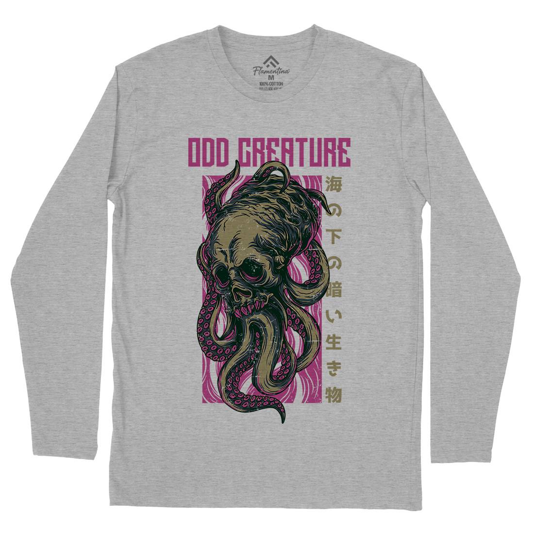 Octopus Mens Long Sleeve T-Shirt Navy D670