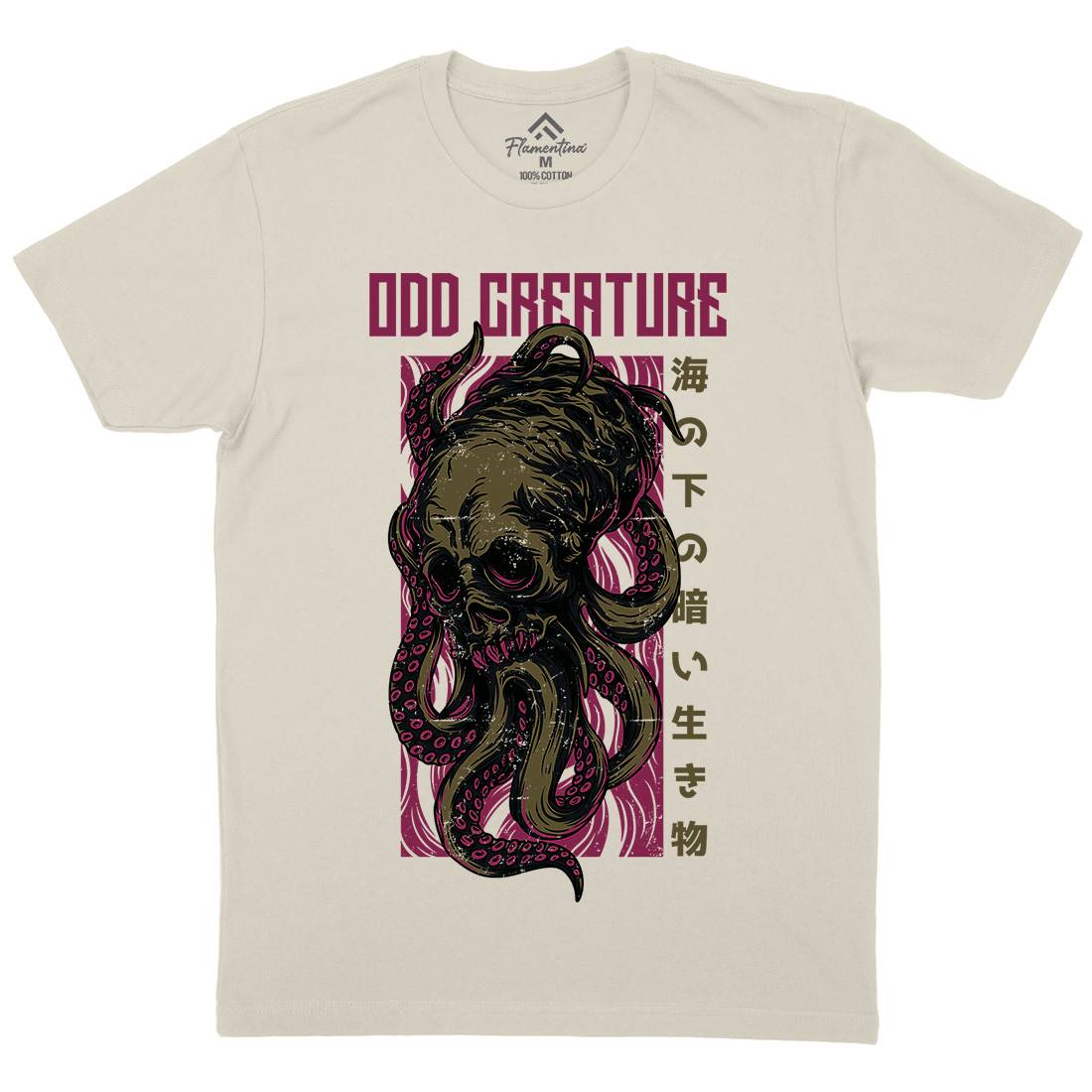 Octopus Mens Organic Crew Neck T-Shirt Navy D670