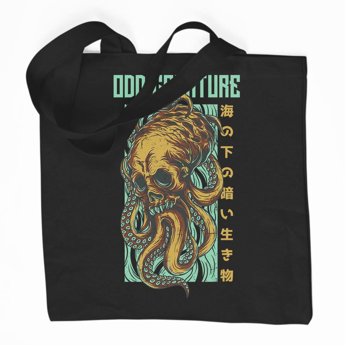 Octopus Organic Premium Cotton Tote Bag Navy D670