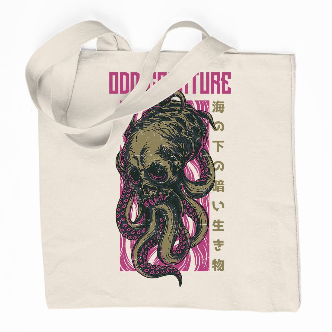 Octopus Organic Premium Cotton Tote Bag Navy D670