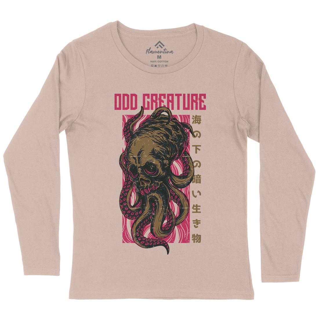 Octopus Womens Long Sleeve T-Shirt Navy D670