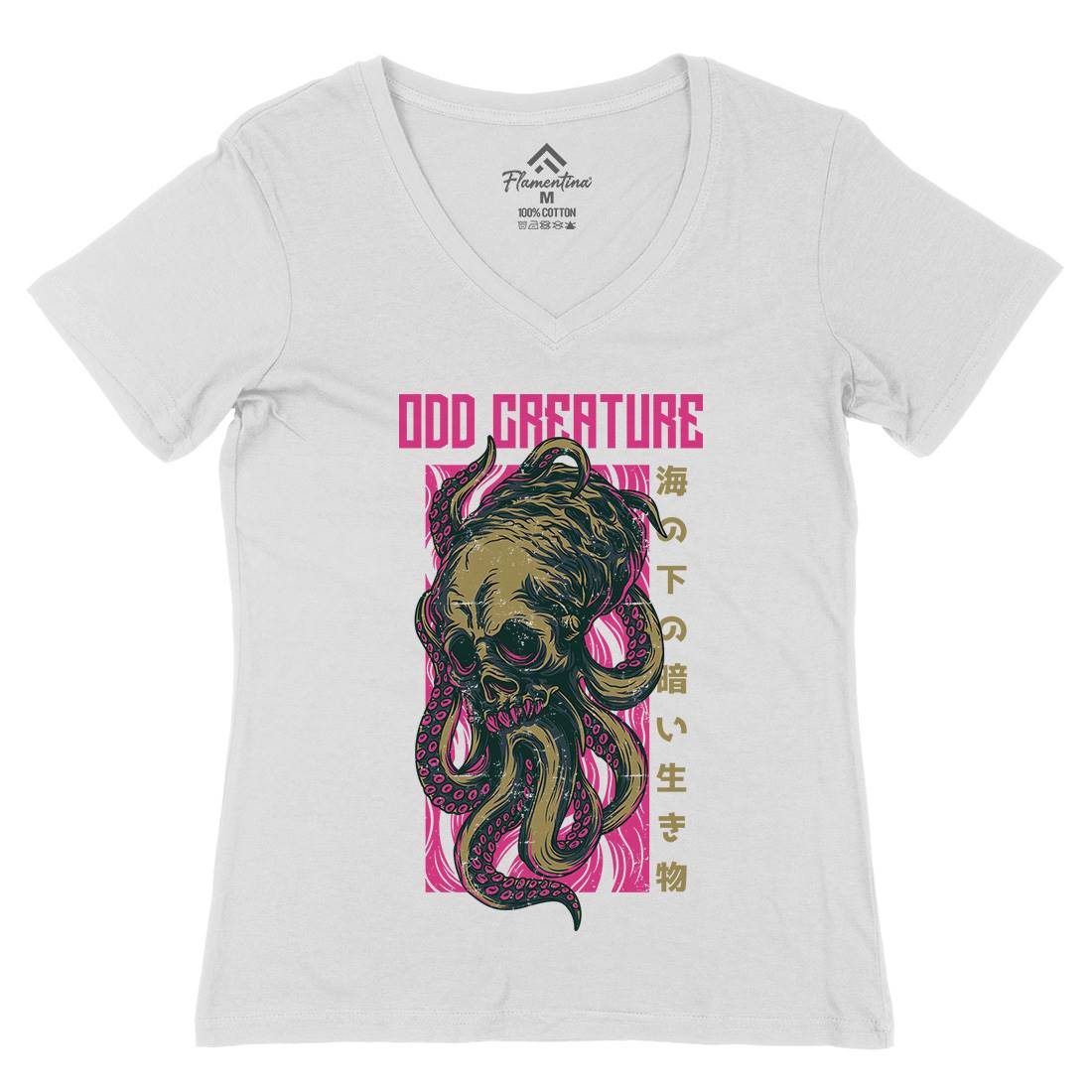 Octopus Womens Organic V-Neck T-Shirt Navy D670