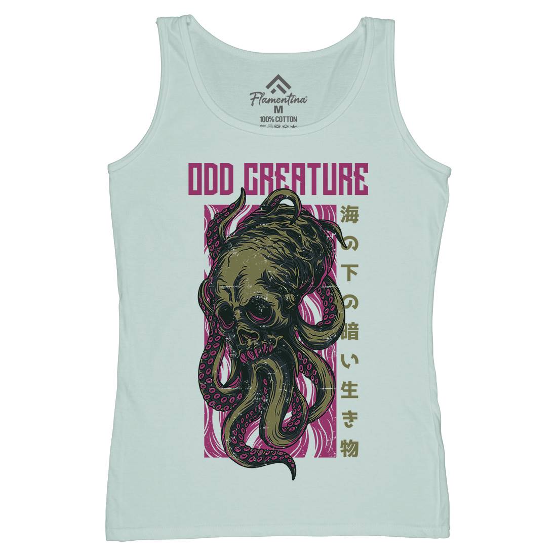 Octopus Womens Organic Tank Top Vest Navy D670