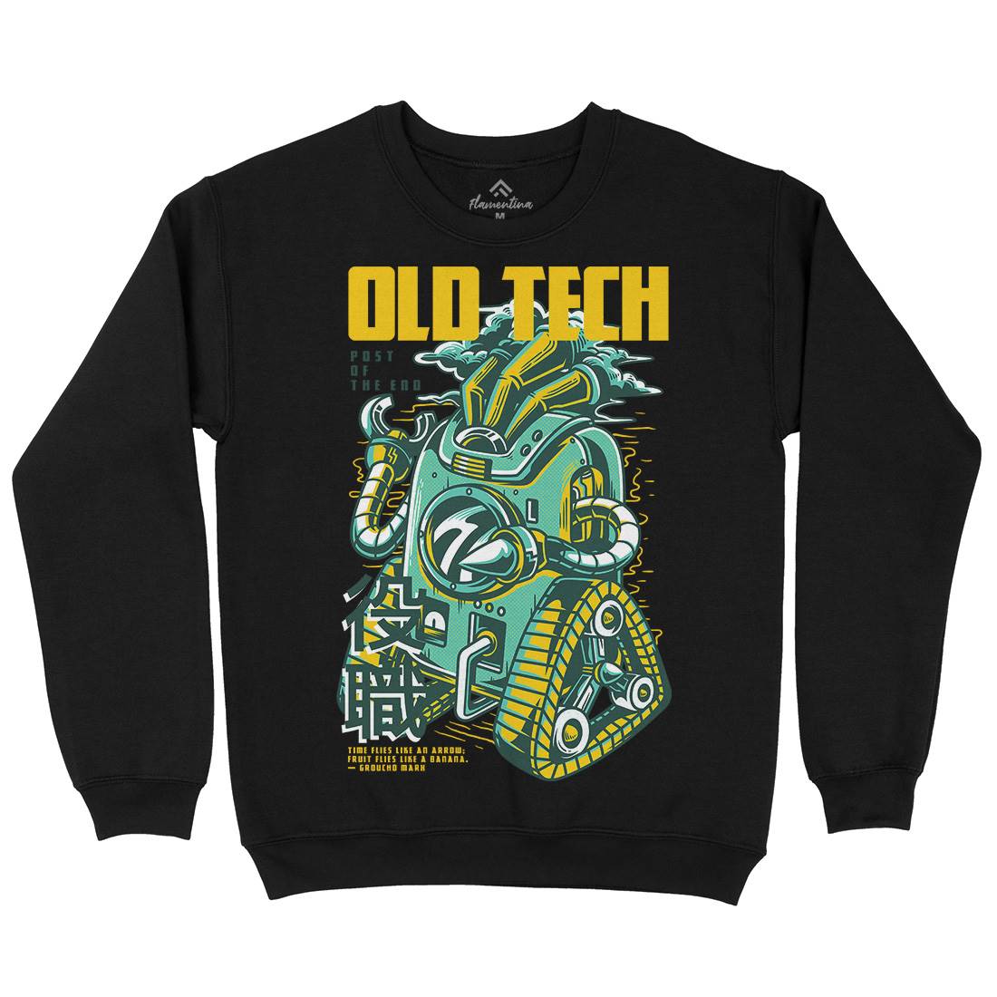 Old Tech Mens Crew Neck Sweatshirt Space D671