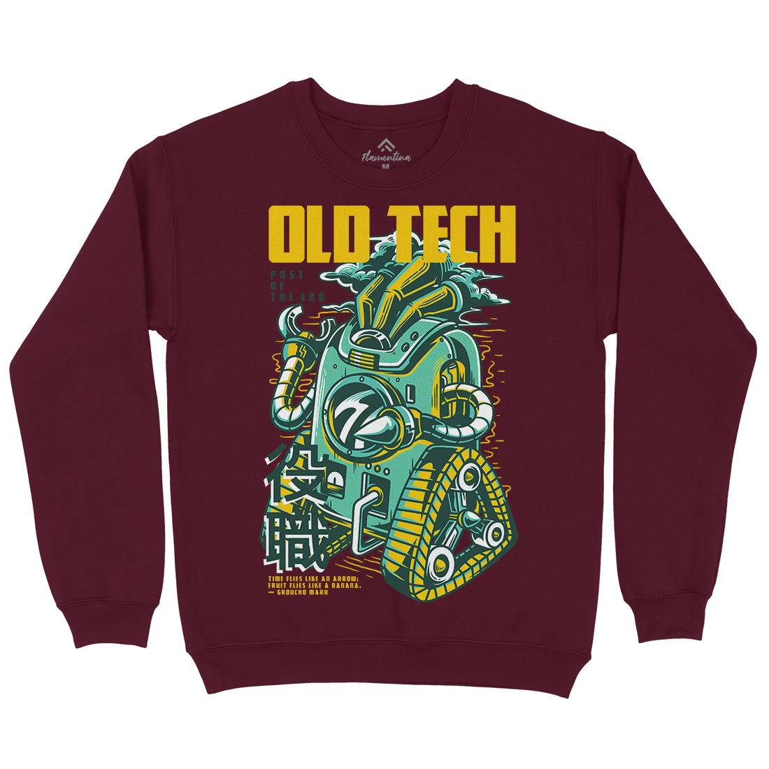 Old Tech Mens Crew Neck Sweatshirt Space D671