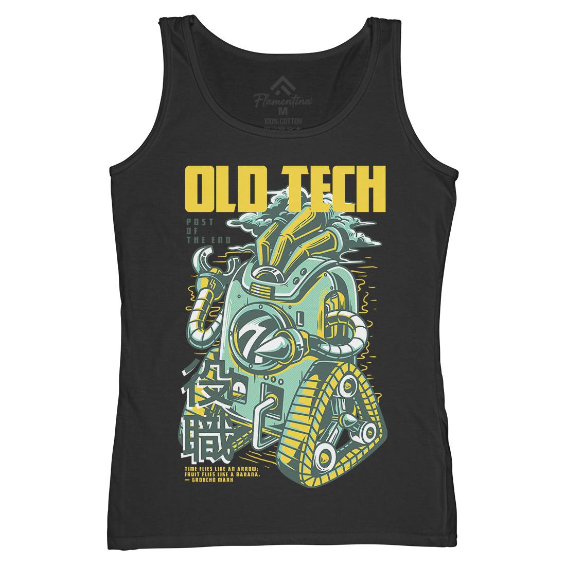 Old Tech Womens Organic Tank Top Vest Space D671