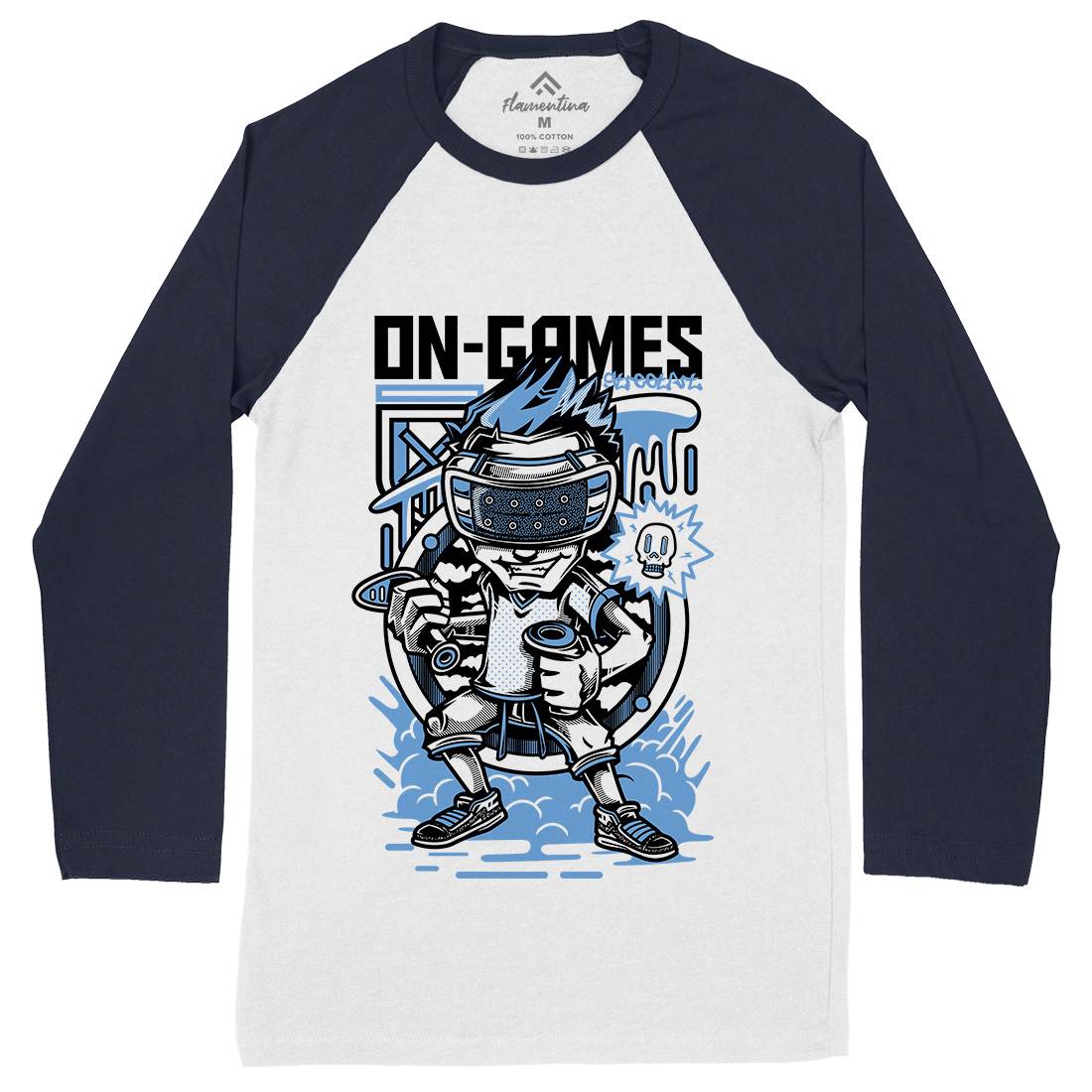 On Games Mens Long Sleeve Baseball T-Shirt Geek D672