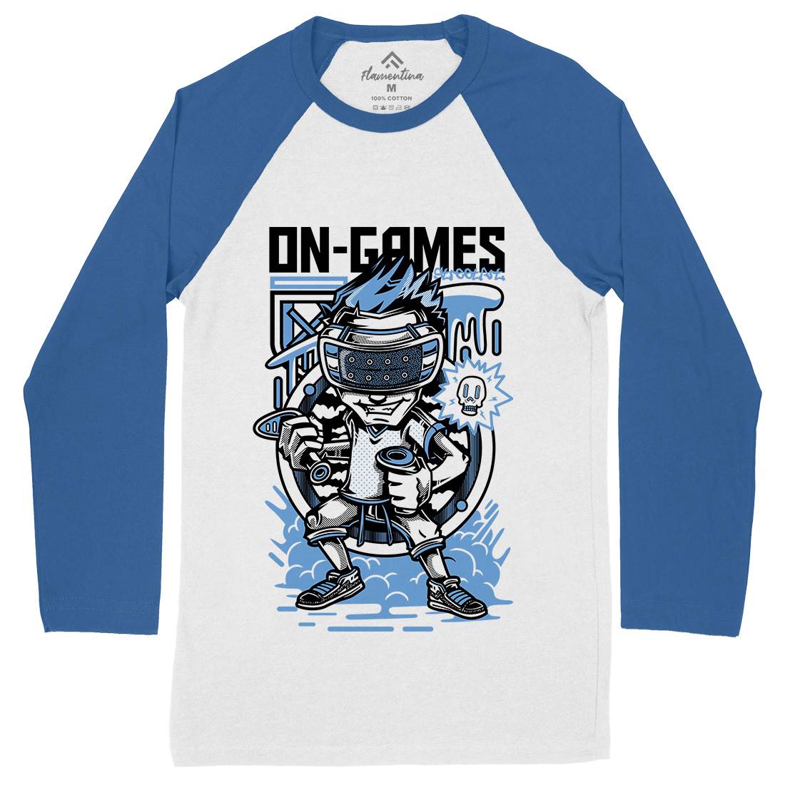 On Games Mens Long Sleeve Baseball T-Shirt Geek D672