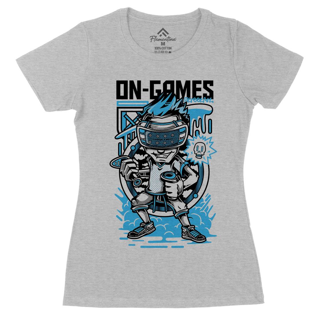 On Games Womens Organic Crew Neck T-Shirt Geek D672