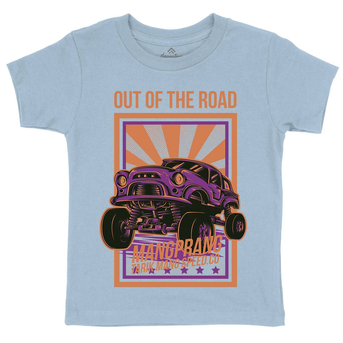 Out Of The Road Kids Organic Crew Neck T-Shirt Cars D674