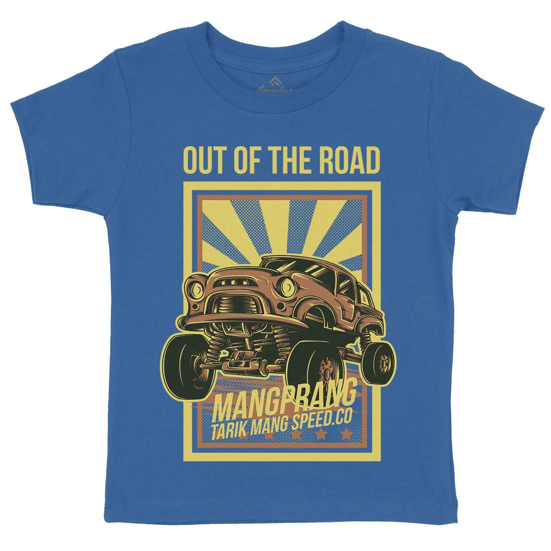 Out Of The Road Kids Organic Crew Neck T-Shirt Cars D674