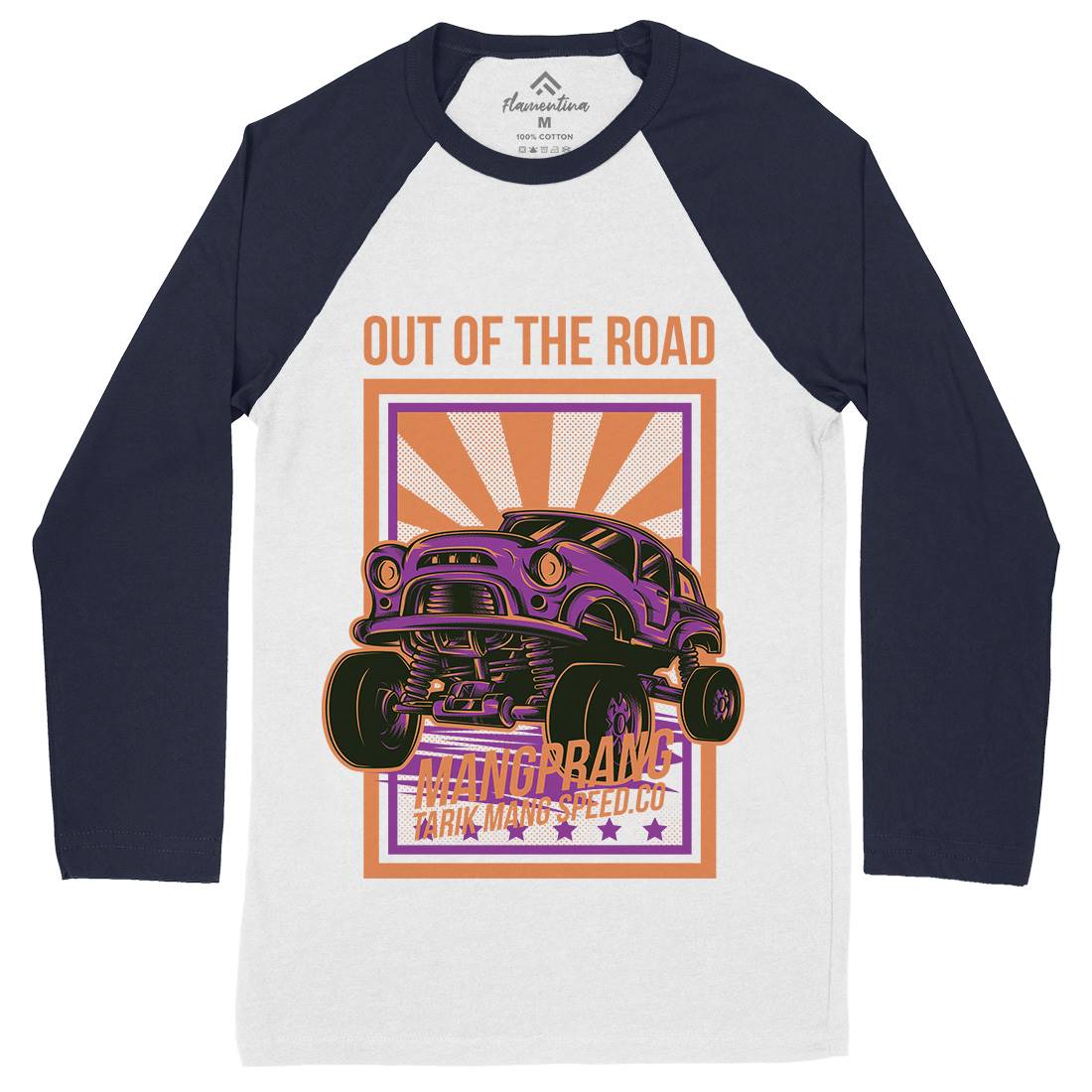 Out Of The Road Mens Long Sleeve Baseball T-Shirt Cars D674
