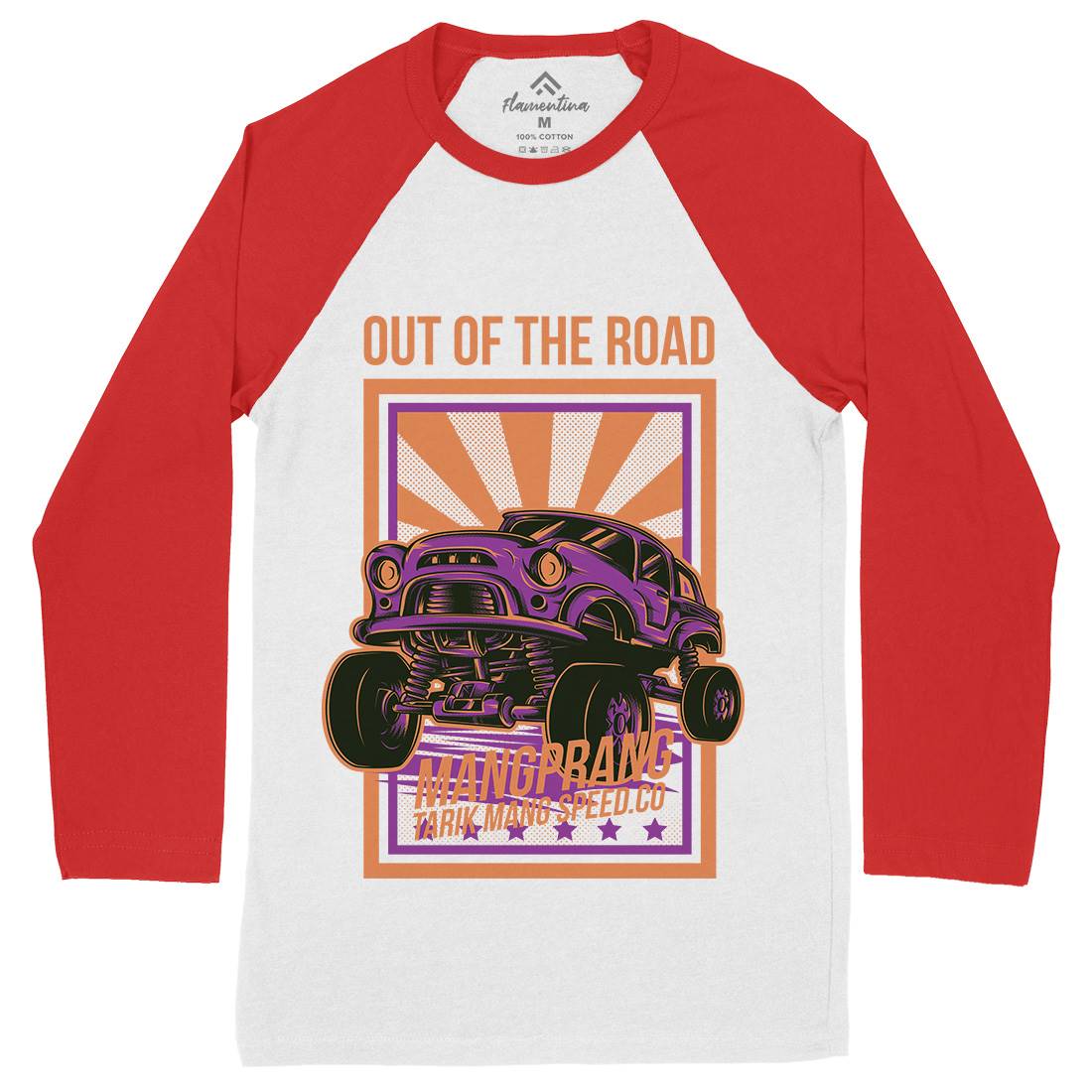 Out Of The Road Mens Long Sleeve Baseball T-Shirt Cars D674