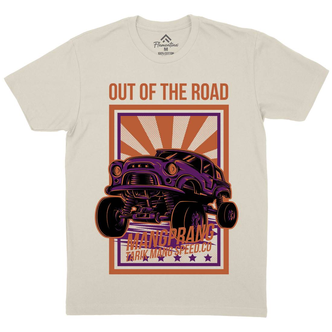 Out Of The Road Mens Organic Crew Neck T-Shirt Cars D674