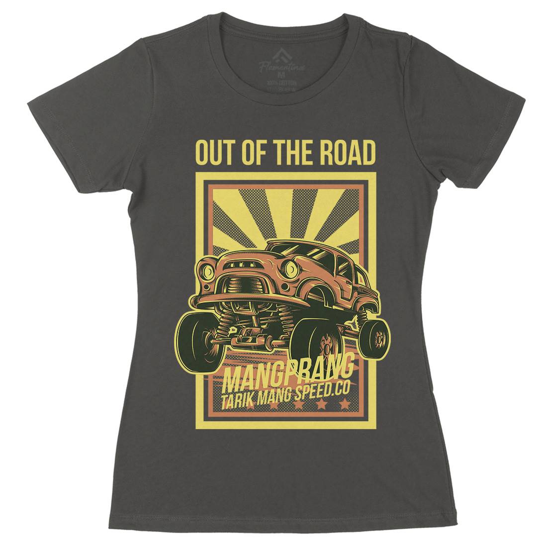 Out Of The Road Womens Organic Crew Neck T-Shirt Cars D674