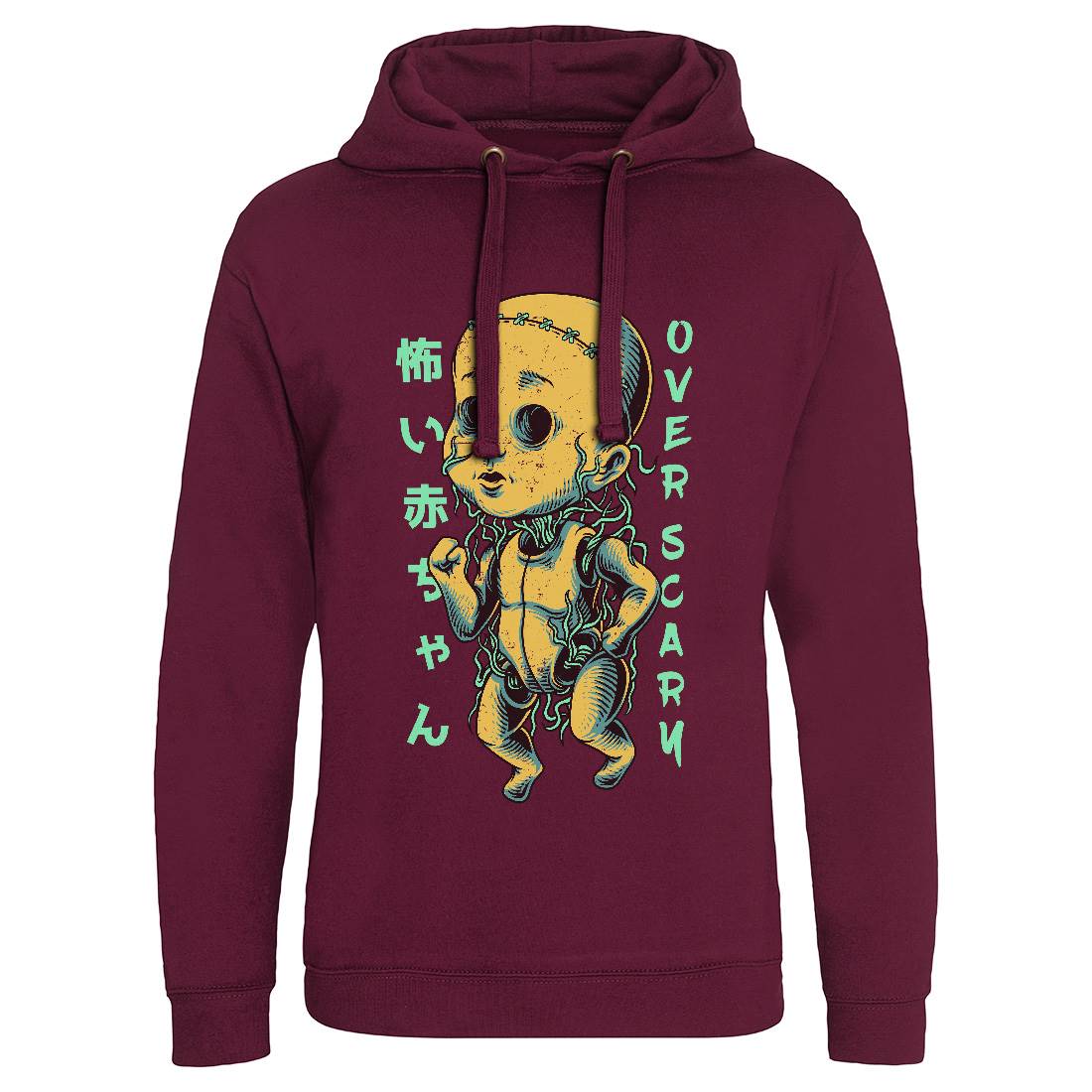 Over Scary Mens Hoodie Without Pocket Horror D675