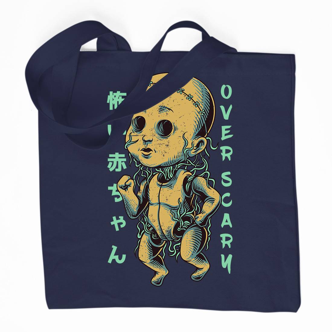 Over Scary Organic Premium Cotton Tote Bag Horror D675
