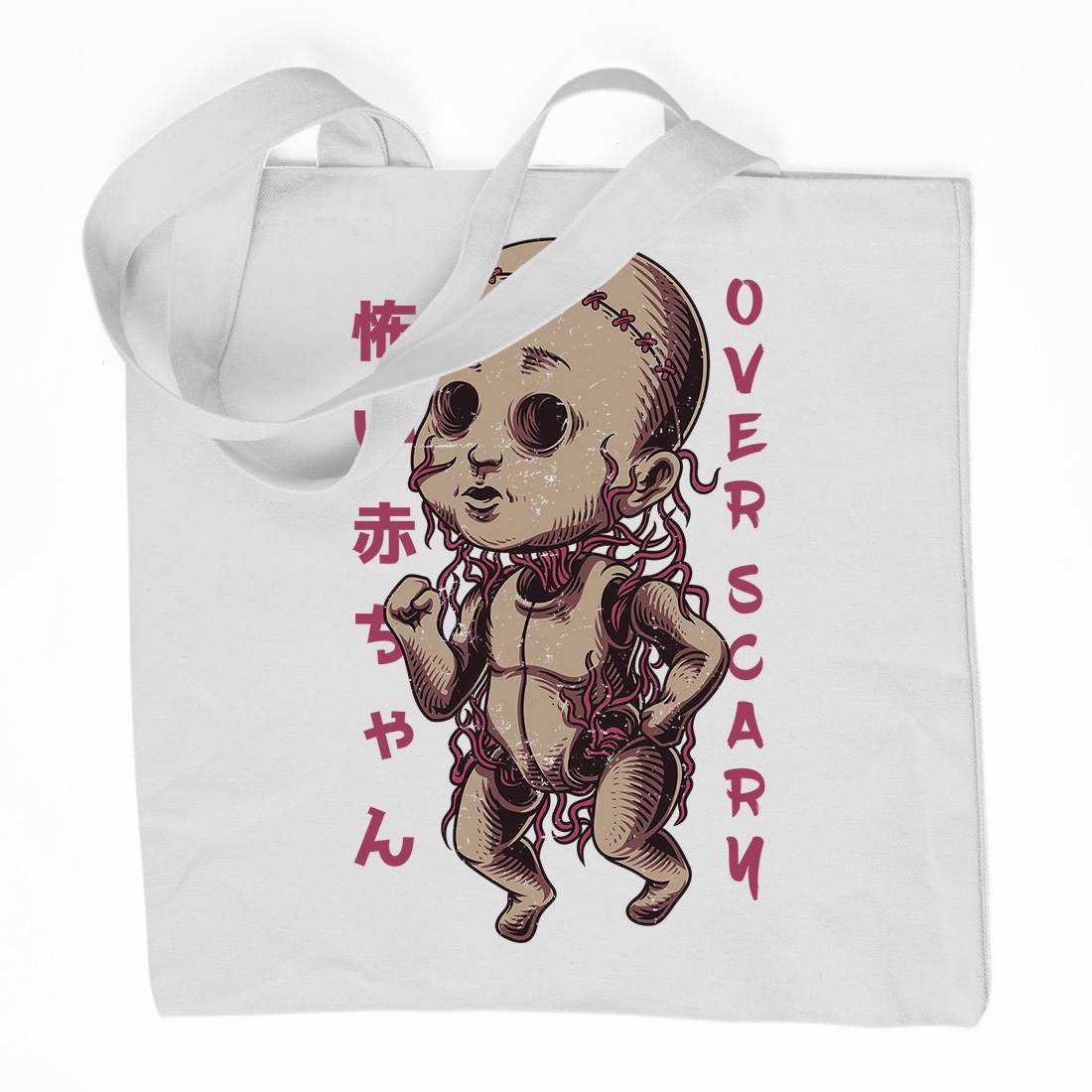 Over Scary Organic Premium Cotton Tote Bag Horror D675