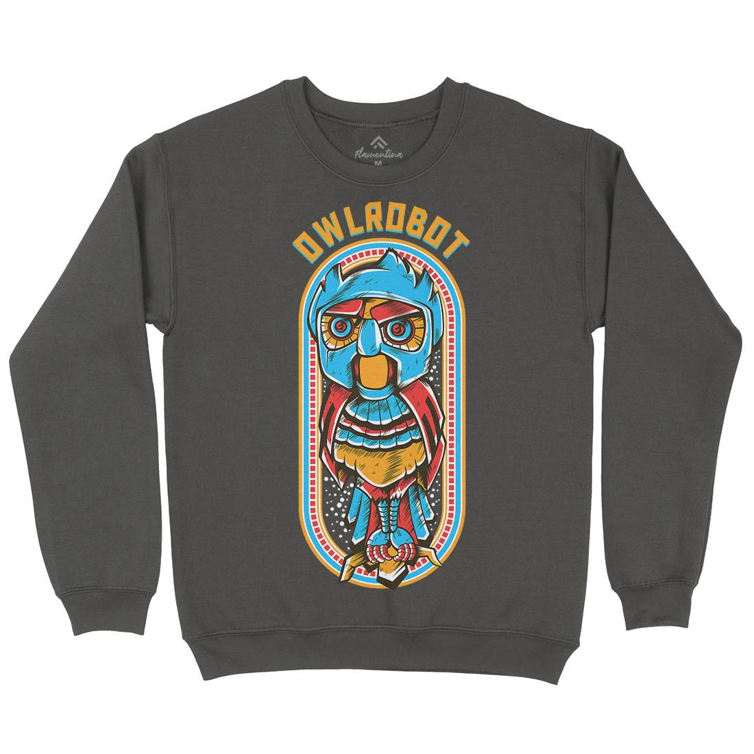 Owl Robot Kids Crew Neck Sweatshirt Animals D676