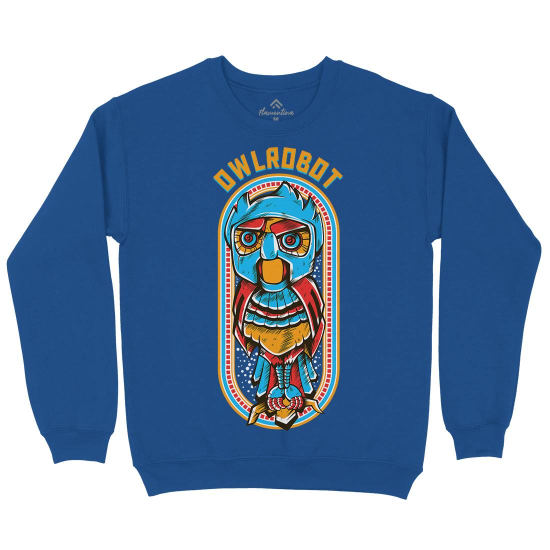 Owl Robot Mens Crew Neck Sweatshirt Animals D676