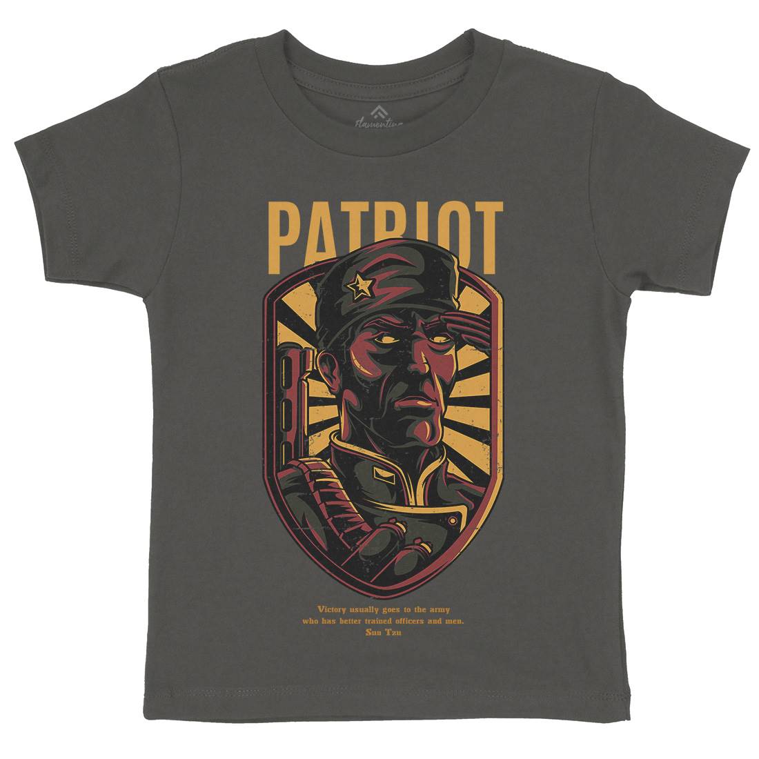 Patriot Kids Organic Crew Neck T-Shirt Army D677
